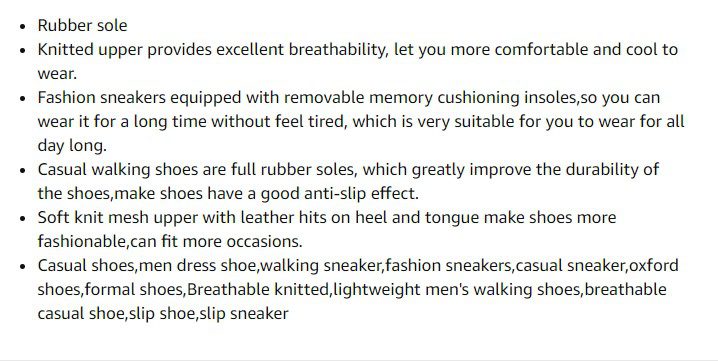 amazon products description amazon products description