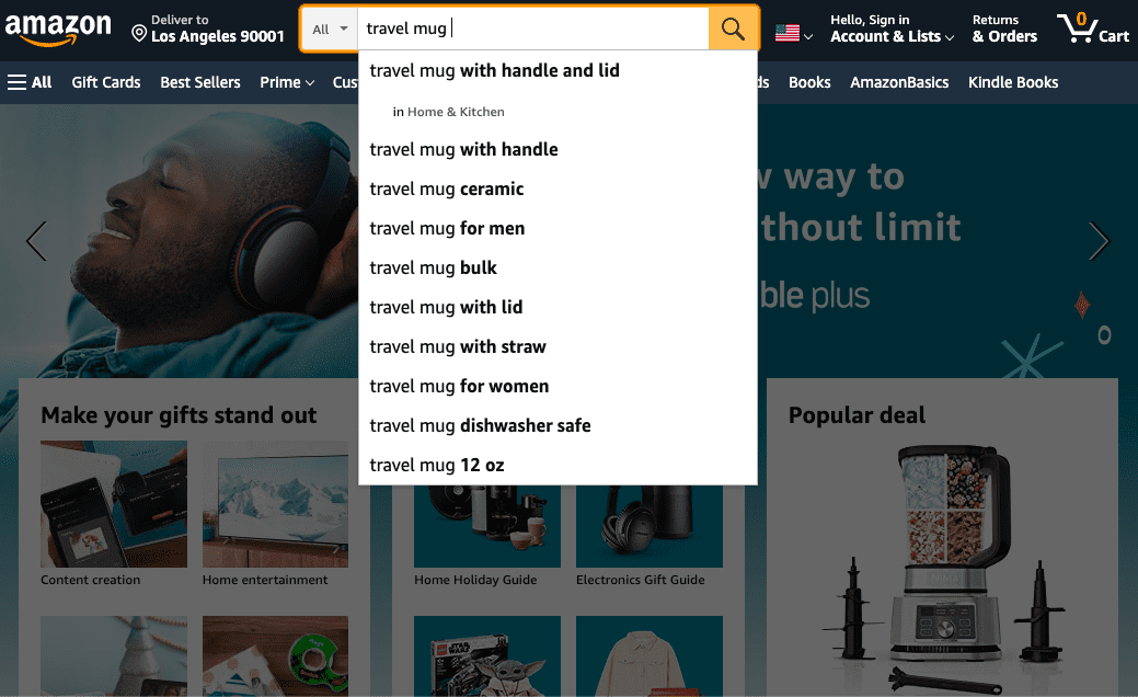 Amazon Keyword search