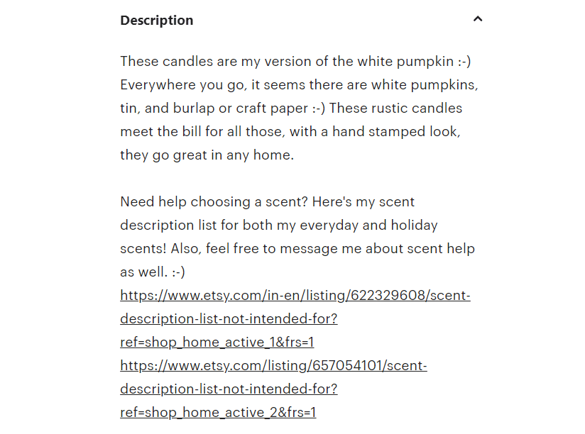 description etsy product description